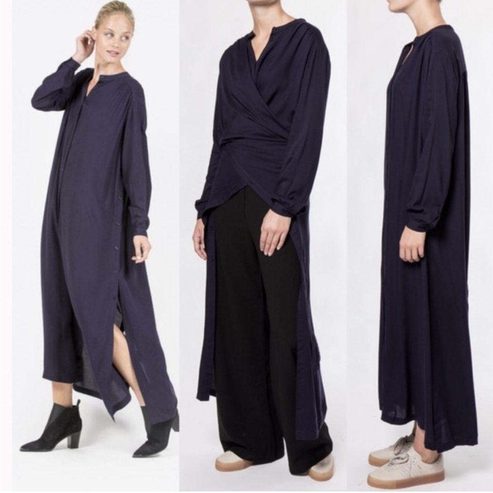 rodebjer lagenlook RARE kaftan shirt maxi dress art button down